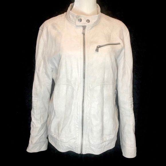 Express hoodie motor vegan leather biker jacket - Picture 6 of 8